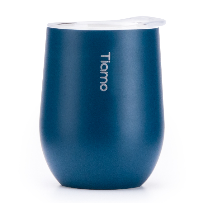 【停產】Tiamo 陶瓷塗層保溫弧形杯 330ml 藍  |【停產】不鏽鋼製品