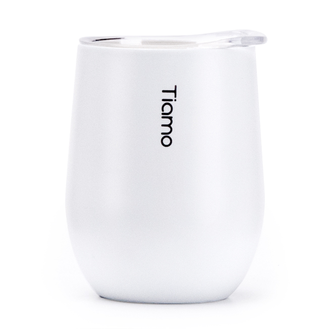 【停產】Tiamo 陶瓷塗層保溫弧形杯 330ml 白  |【停產】不鏽鋼製品
