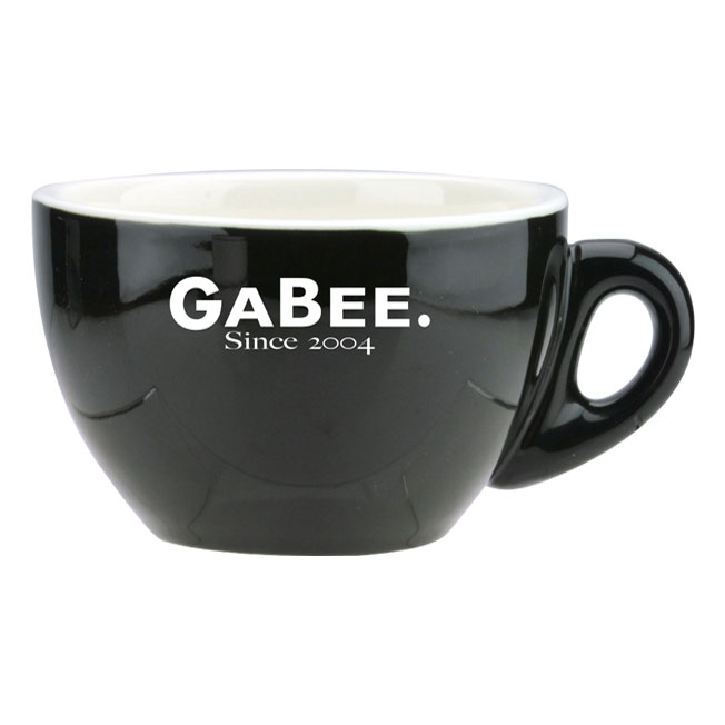 GABEE. 15號蛋形大卡布杯盤組 230cc黑  |瓷器咖啡杯盤組