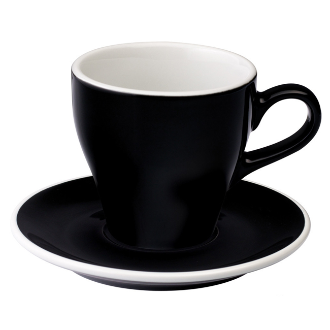 愛陶樂 Tulip 80 咖啡杯盤組80cc黑色 31131036  |瓷器咖啡杯盤組