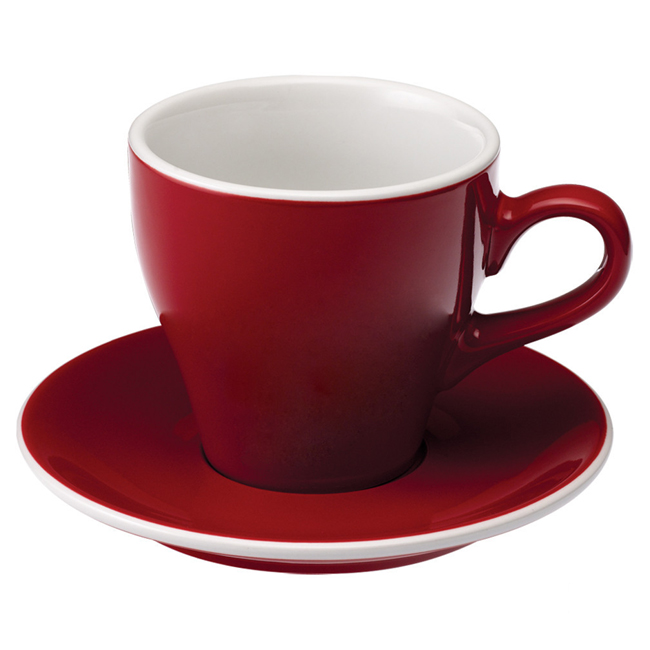 愛陶樂 Tulip 80 咖啡杯盤組80cc紅色 31131038  |瓷器咖啡杯盤組