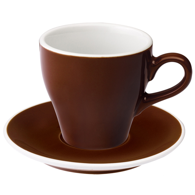 愛陶樂 Tulip 180 咖啡杯盤組180cc咖啡色 31131002  |瓷器咖啡杯盤組