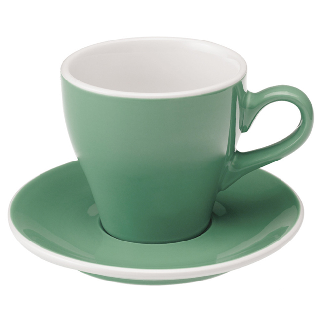 愛陶樂 Tulip 280 咖啡杯盤組280cc藍綠色 31131027  |瓷器咖啡杯盤組