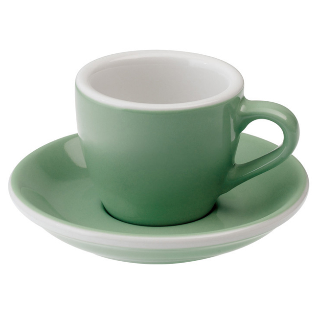 愛陶樂 Egg 80 咖啡杯盤組80cc藍綠色 31131063  |瓷器咖啡杯盤組