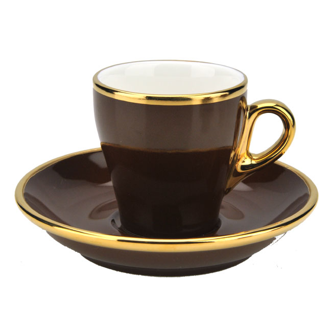 TIAMO 17號鬱金香濃縮杯盤組(K金) 單客 90cc 咖啡  |瓷器咖啡杯盤組