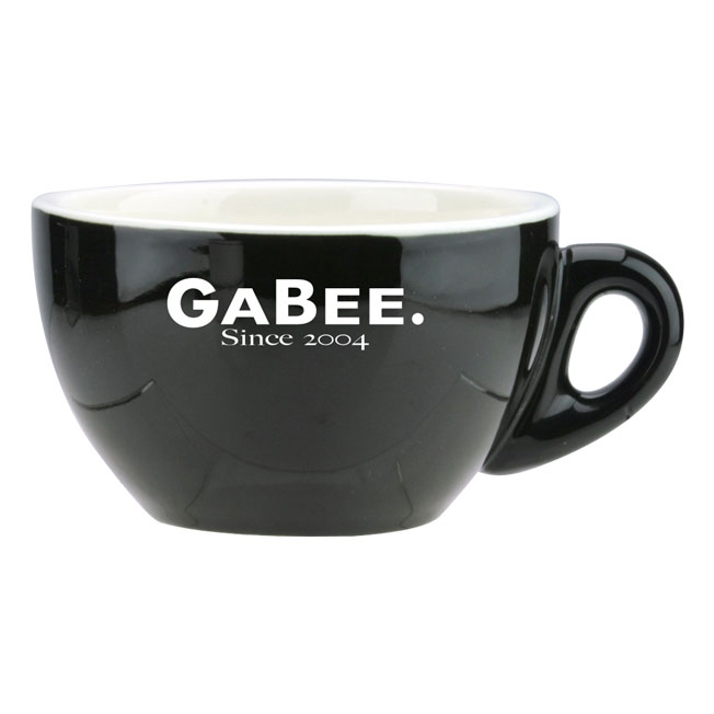 GABEE. 20號蛋形卡布杯盤組 180cc黑  |瓷器咖啡杯盤組