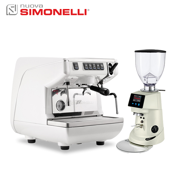 組合特惠！Nuova Simonelli Appia Life 單孔營業機 白 + Fiorenzato F64ES 營業用磨豆機 黑/白  |Nuova Simonelli 咖啡機