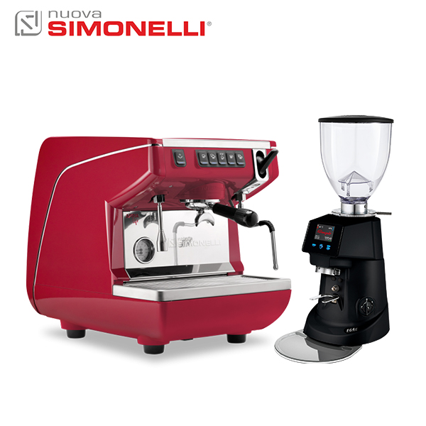 組合特惠！Nuova Simonelli Appia Life 單孔營業機 紅 + Fiorenzato F64ES 營業用磨豆機 黑/白  |Nuova Simonelli 咖啡機