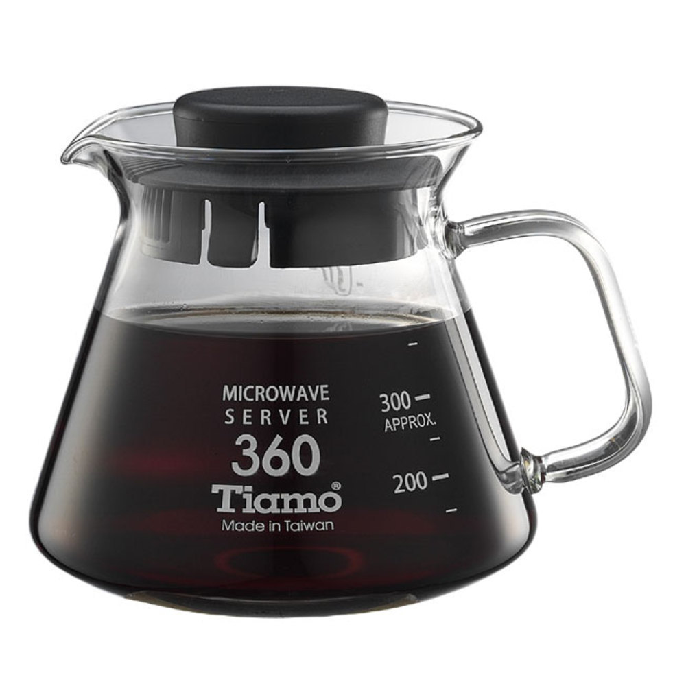 Tiamo 耐熱玻璃咖啡花茶壺360cc 通過SGS檢測合格  |玻璃咖啡壺