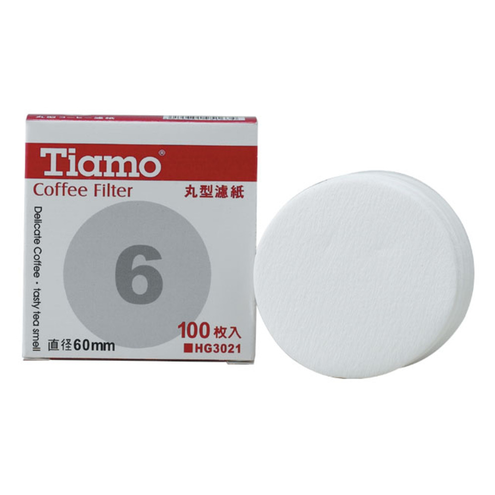 Tiamo 丸型濾紙6號 100入 直徑60mm  |冰滴咖啡壺