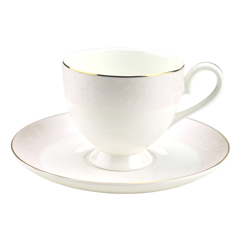 TIAMO 伊麗莎白(粉) 咖啡杯盤組(2杯2盤) 200cc  |瓷器咖啡杯盤組