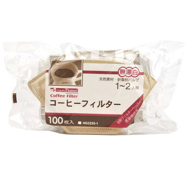 日本 101 無漂白咖啡濾紙 100入/袋裝 (1-2人用) 