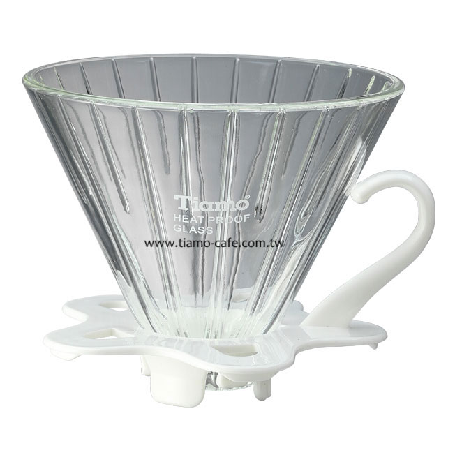 TIAMO V02(適用2-4人) 玻璃 錐型 咖啡濾器組 附量匙  |錐型咖啡濾杯 / 濾紙