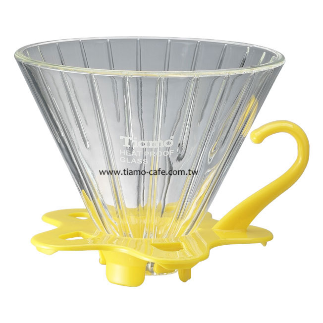 TIAMO V02(適用2-4人) 玻璃 錐型 咖啡濾器組 附量匙  |錐型咖啡濾杯 / 濾紙