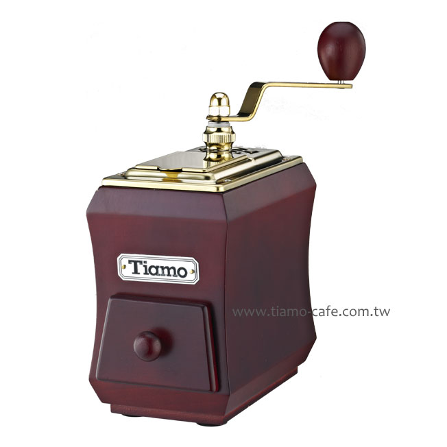 【停產】TIAMO NO.1 頂級手搖磨豆機-鈦金款紅木色 CNC雕刻鍛造  |【停產】非電器產品