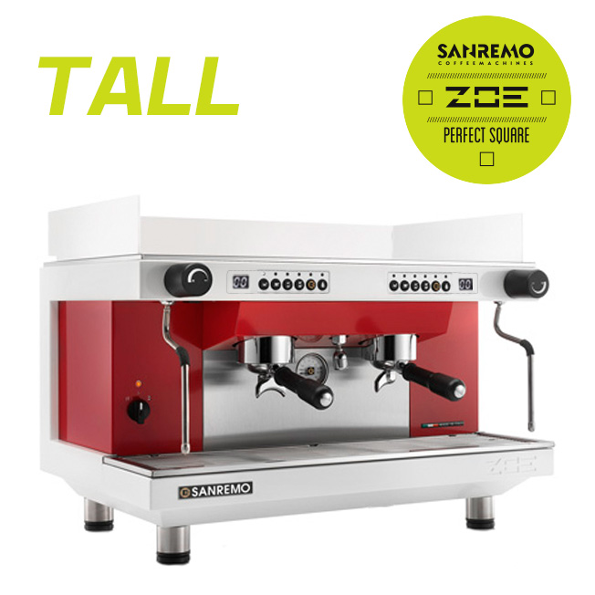 SANREMO  Zoe competition  tall  雙孔營業機 220V (白紅)  |SANREMO 咖啡機